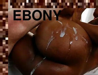 Premium ebony works the white cock like a goddess