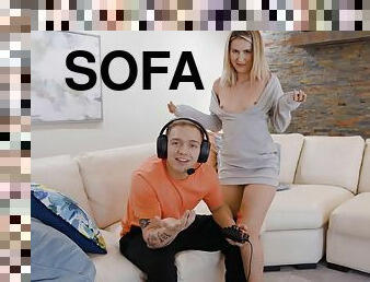 Girlfriend wants cock but he guy wants to continue his FIFA game
