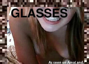 gros-nichons, lunettes, chatte-pussy, babes, ados, blonde, webcam, solo, rasé, petits-seins