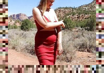 Hubby Pees On Me  Hot Mom In Red Dress Gets Pissed On