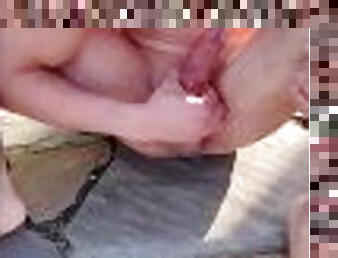 masturbation, en-plein-air, public, amateur, ejaculation-sur-le-corps, énorme-bite, ados, latina, secousses, sur-le-visage