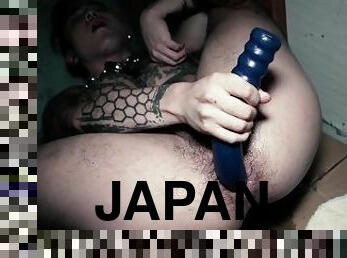 anal, énorme-bite, jouet, hardcore, gay, japonais, gode, fétiche, solo, tatouage