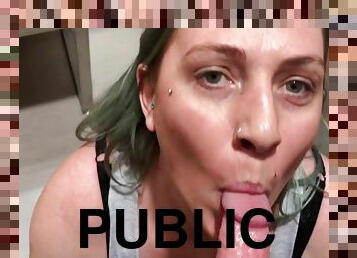 Public Almost Got Caught Thick Blue Hair Pawg Blowjob Shenanigans - Bunnieandthedude 5 Min