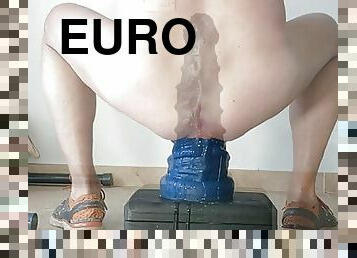 kæmpestor, anal, legetøj, bøsse, europæisk, euro, piercet, dildo, solo