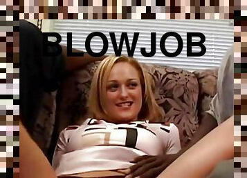 Donna Marie Blowjob and Fucking Threesome interracial