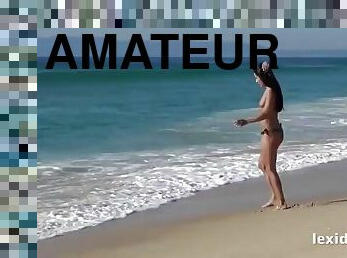 masturbação, na-rua, amador, estrela-porno, praia, europeia, euro, divertida