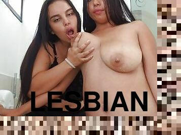 tetas-grandes, pezones, lesbiana, leche, bebiendo, lactando, chupando