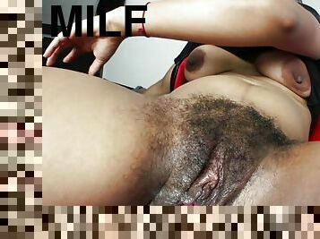 MILF horny masturbates