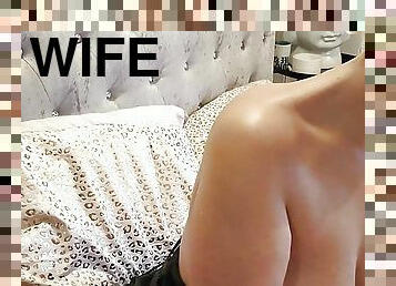 Topless housewife getting ready for Her Husband