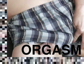 orgasme, amatir, cumshot-keluarnya-sperma, sperma, inggris, seorang-diri, celana-dalam