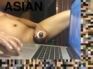 asiatisk, masturbation, amatör, mogen, leksak, massage, fetisch, ensam