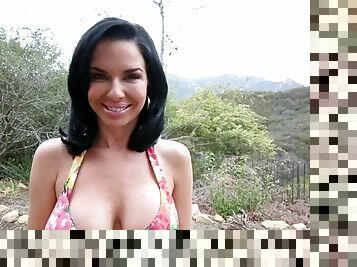 Veronica avluv flashing her big tits and pussy outdoor