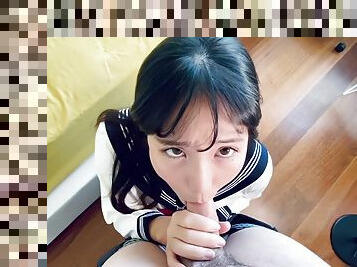 All Pov - Horny Japanese Schoolgirl Enjoys White Boyfriends Cock