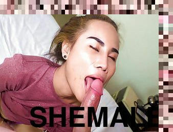 asia, waria-shemale, anal, blowjob-seks-dengan-mengisap-penis, mainan, orang-yang-bertukar-kelamin, waria, sudut-pandang, thailand, bersetubuh