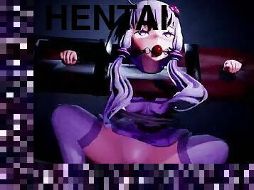 Hentai girl gets machine fucked