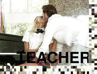 Petite school packs the hard wood of her piano teacher