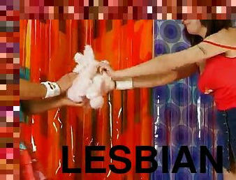 לסבית-lesbian, נוער, צעצוע, כפול, דילדו, חודר