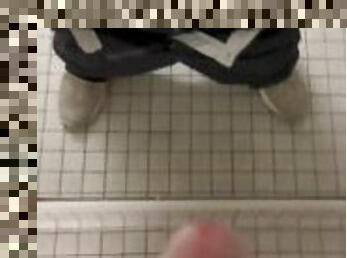 Masturbating in Front of Mirror in Public Bathroom
