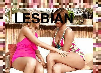 lesbian-lesbian, berciuman, kolam-renang