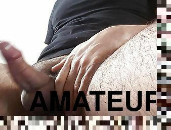 poilue, énorme, masturbation, amateur, ejaculation-sur-le-corps, gay, branlette, ejaculation, solo, boules