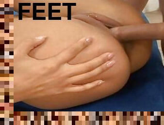 brunette doll enjoy foot sex with foot freak