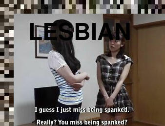 lesbo-lesbian, japanilainen, hieronta, perä-butt, runkkaus-spanking