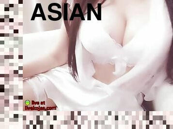 asiatique, masturbation, chatte-pussy, amateur, ados, lingerie, webcam, serrée, solo, coréen