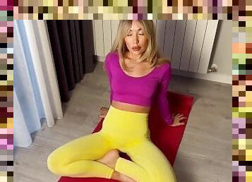 the trainer wanted to fuck the blonde during yoga training