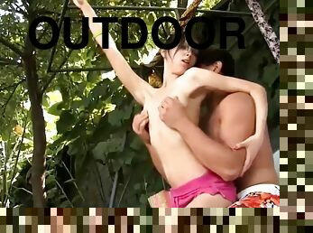 Fucking a teen in the outdoor