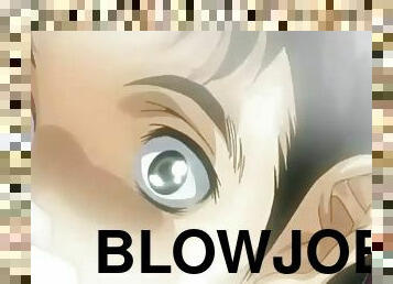 Hot anime teen giving a hard blowjob sex