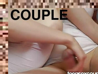 Teensexcouple boobalicious handjob and creampie