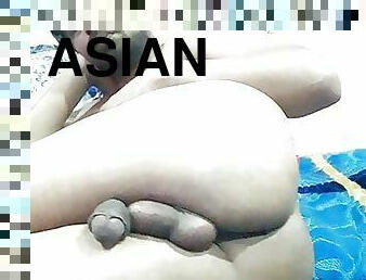 asiatisk, bading, pappa, onani, gammel, anal, cumshot, stor-pikk, tenåring, homofil