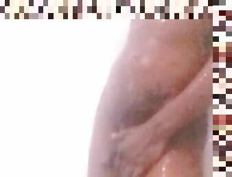 bañando, amateur, gay, negra, ducha, a-solas, gay-joven, africano, polla