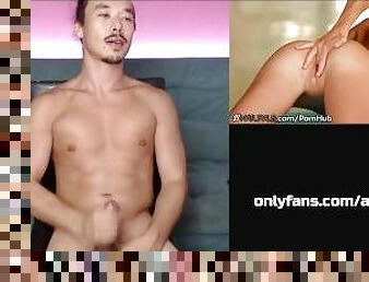 Half-Asian Solo Male Masturbation and Cumshot Watching Porn!