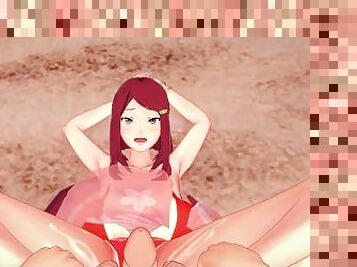 Kushina Uzumaki Gives You a Footjob At The Beach! Naruto Feet POV