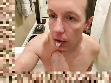 Sucking cock in the bathroom