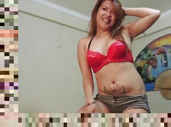 Filipino beach babe with huge tits fucks in a hotel