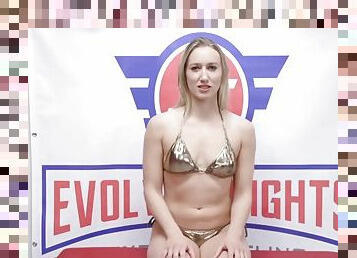 Cheyenne Jewel and Riley Reyes nude wrestling get rough