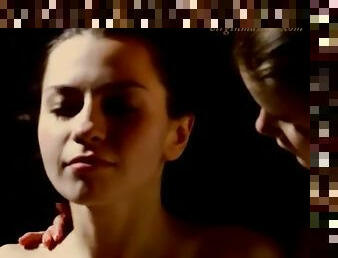 Tight teen body fondled in erotic lesbian video