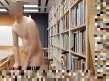 Almost got caught masturbated  in library