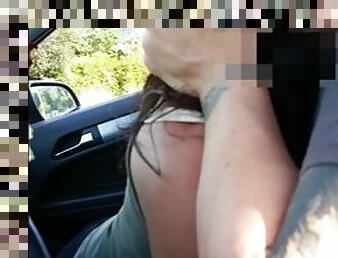 Married MILF wanks in my car