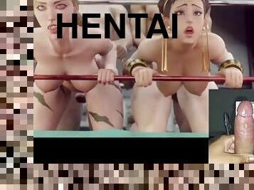 ázijské, zadok, veľké-prsia, masturbácia, anál, creampie, semeno, blondýna, hentaj, 3d