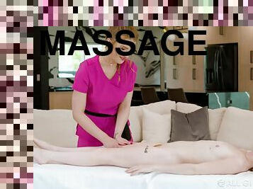 Young dolls make out during massage and end up finger fucking each other