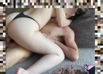 Horny college roommate cheats on bf and gets CREAMPIED