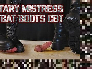 Military Mistress High Combat Leather Boots Cock Crush and Marching - Tamystarly - CBT, Bootjob
