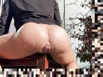 cul, poilue, en-plein-air, amateur, anal, ejaculation-sur-le-corps, jouet, gay, ejaculation-interne, ejaculation