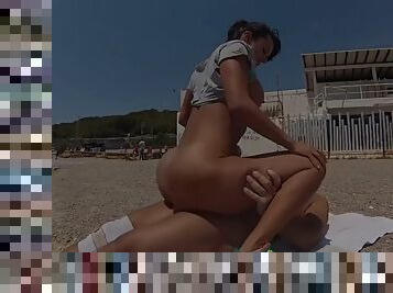 gros-nichons, en-plein-air, pisser, public, giclée, amateur, babes, latina, couple, plage