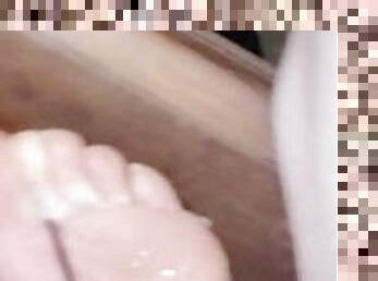 Secret Self Foot Cumshot on the Kitchen Table