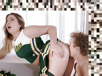 Cheerleader ends good cam hardcore sex with sperm on her booty