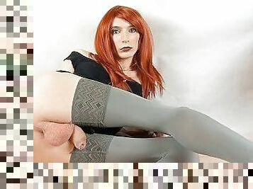 Crossdresser fucks ass with big dildo